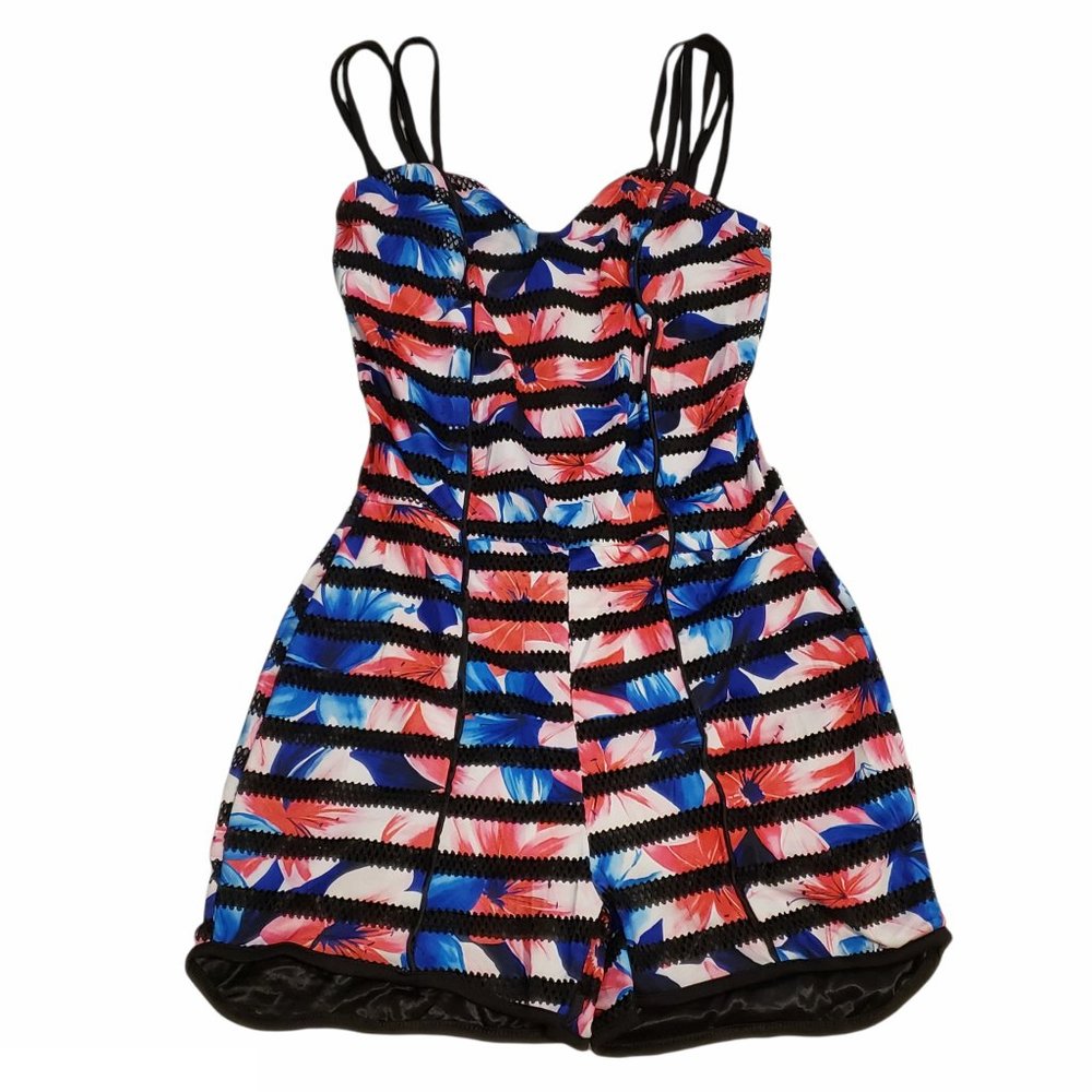 LC&g Floral Striped Romper